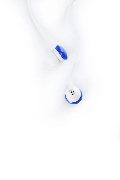 Bílá sluchátka, samostatný — Stock fotografie