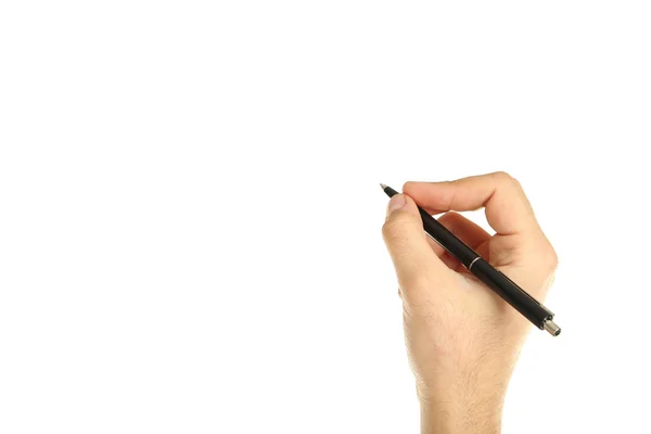 Main masculine avec stylo — Photo