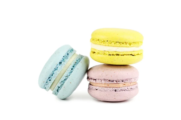 French colorful macarons isolated — Stock Photo, Image