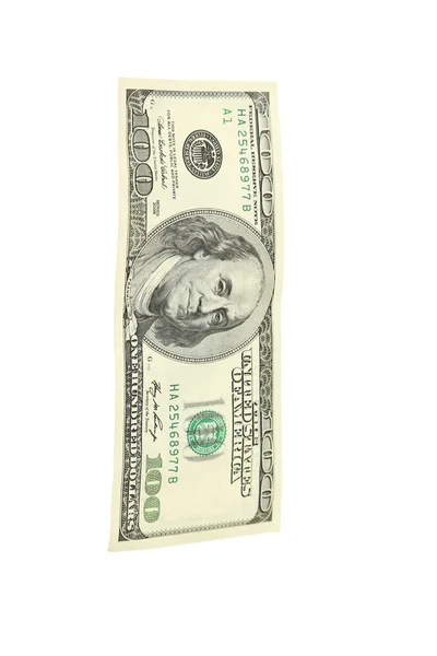 Hundred dollar bill falling — Stock Photo, Image