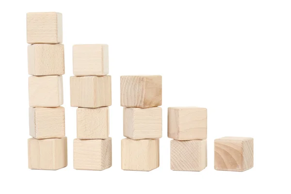 Wooden toy cubes isolated — Stock Photo, Image