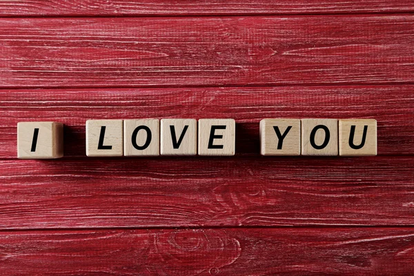 Text i love you on toy cubes — Stock Photo, Image