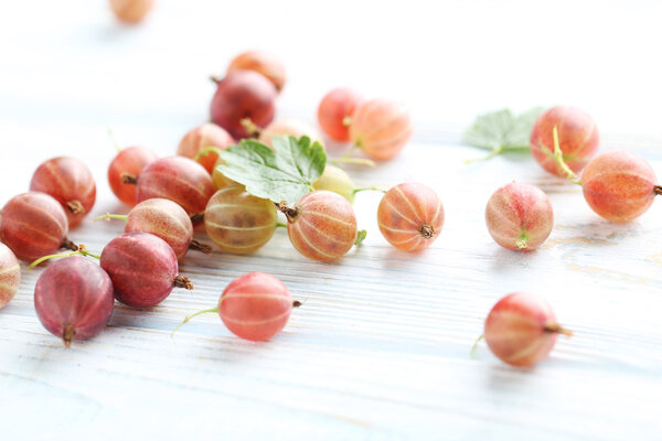 Gooseberries fruit on a table