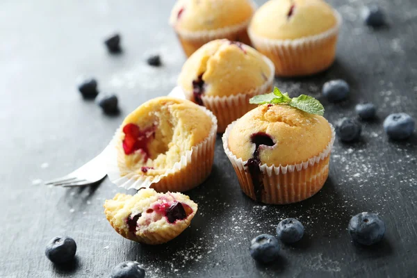 Muffins aux myrtilles close up — Photo