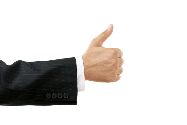 Üzletember intett hüvelykujjával felfelé — Stock Fotó
