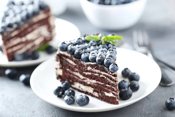 Leckeren Kuchen mit Blaubeeren — Stockfoto