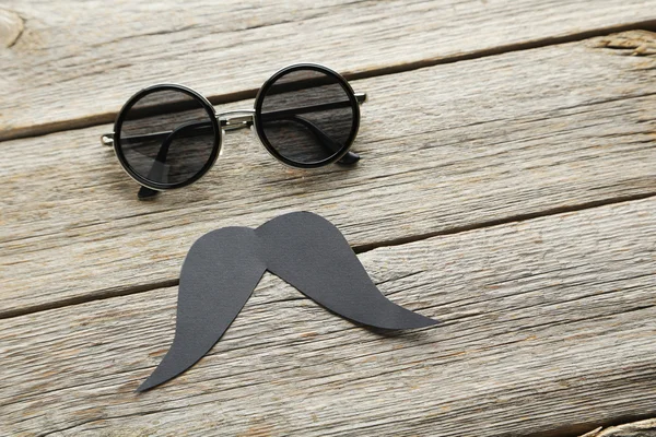 Gafas de sol negras y bigote — Foto de Stock