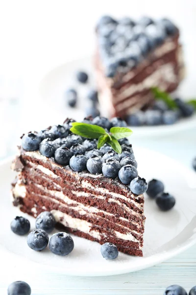 Вкусный торт с черникой — стоковое фото