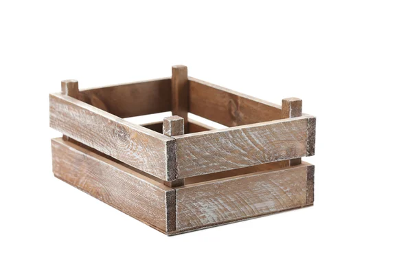 Wooden crate on a white — Stock Photo, Image