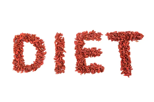 Word diet made of goji berries — Stock Photo, Image