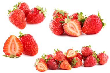 Taze olgun çilekler. 