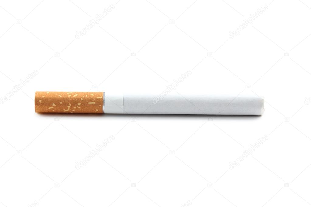 Tobacco cigarette on  white