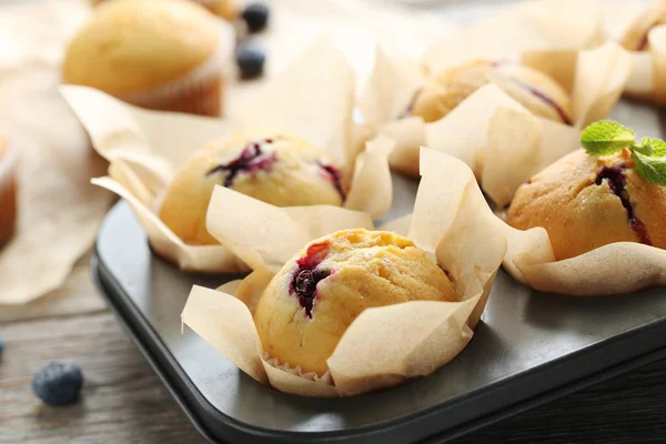 Νόστιμα muffins με βατόμουρα — Φωτογραφία Αρχείου