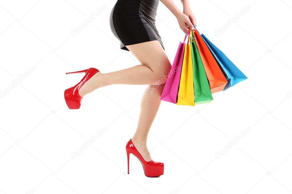 woman with  shopping bags 