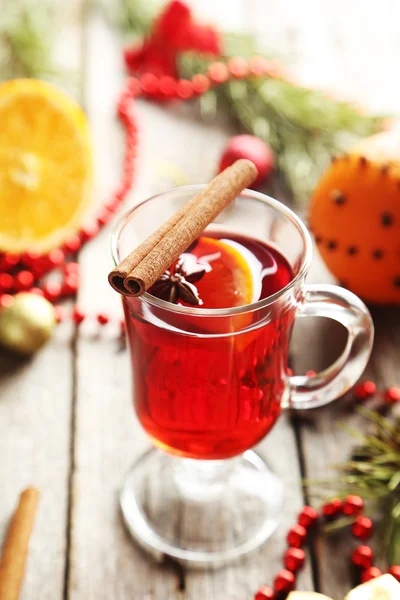 Mulled wine in glass — Stock Photo, Image