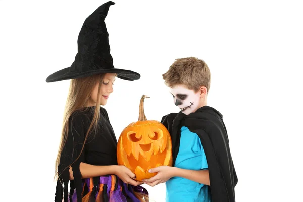 Kinderen in Halloween kostuums — Stockfoto