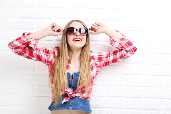 Beautiful hipster girl — Stock Photo, Image