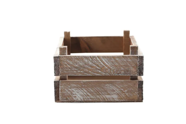 Wooden crate on a white — Stock Photo, Image