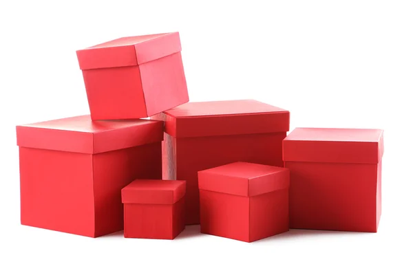 Κόκκινα κουτιά δώρου — Φωτογραφία Αρχείου
