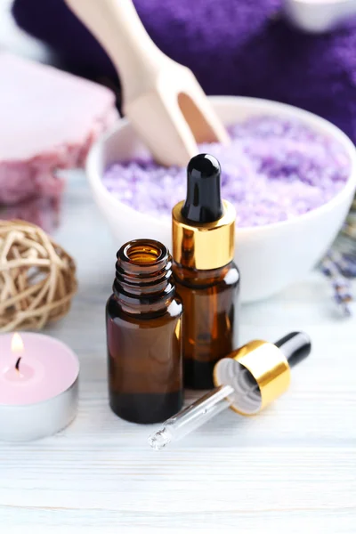 Lavender oil with soap — Stock Photo, Image