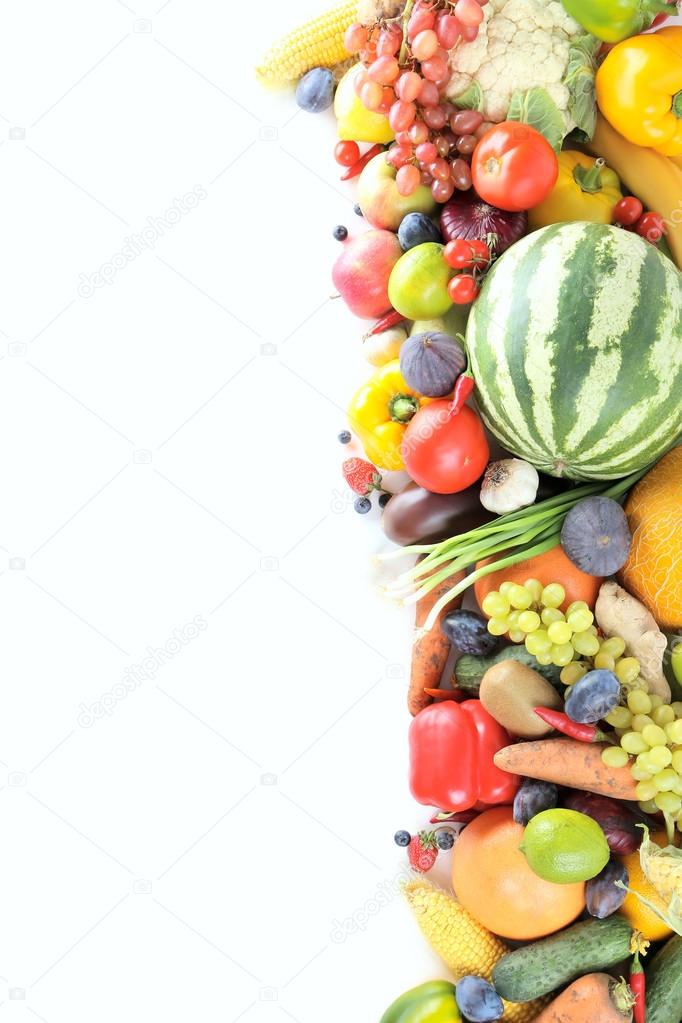 Ripe and tasty fruits and vegetables 