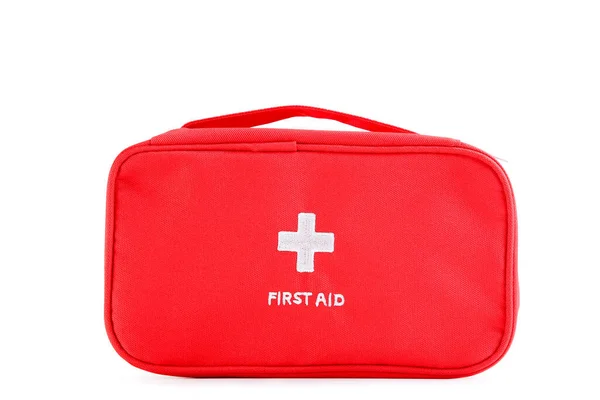 Kit Pronto Soccorso Isolato Sfondo Bianco — Foto Stock