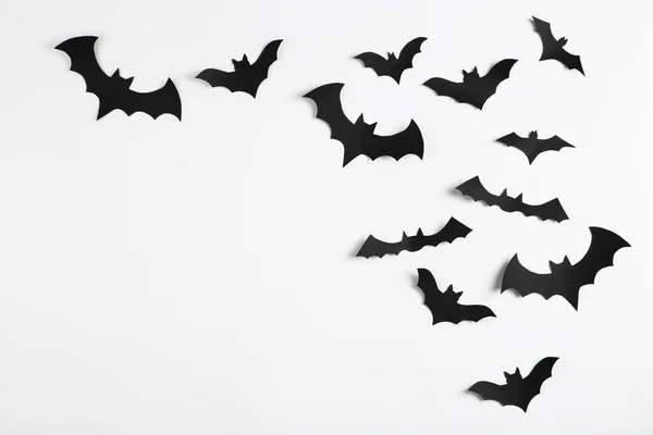 Murciélagos Papel Halloween Sobre Fondo Gris — Foto de Stock