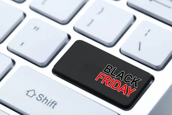 Background New Computer Keyboard Text Black Friday — Stock Photo, Image
