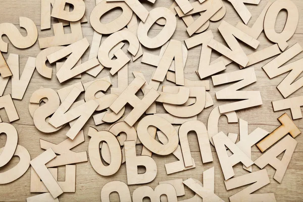 Wooden Letters Brown Table — Stock Photo, Image