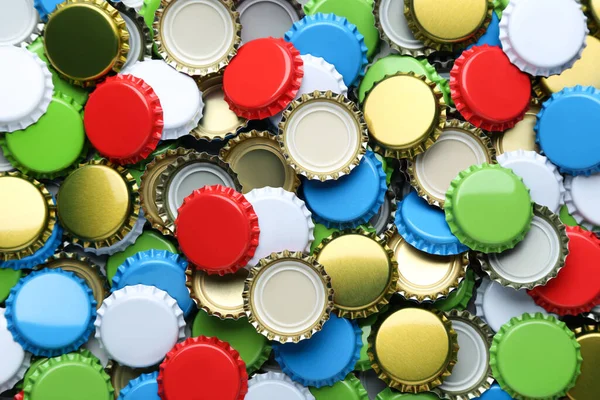 Colorful bottle caps background