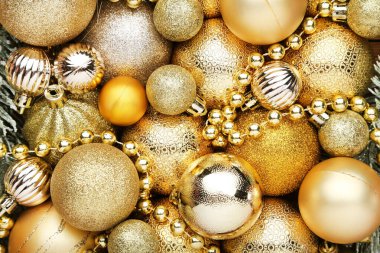 Altın Noel mücevherlerinin arkaplanı