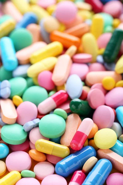 Háttér Színes Gyógyszer Tabletták — Stock Fotó