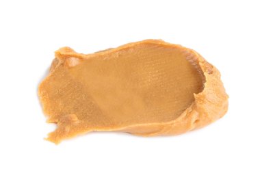 Beyaz arkaplanda izole edilmiş fıstık ezmesi