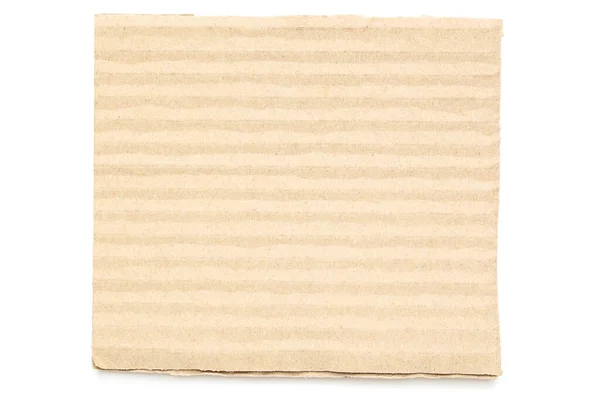 Kawałek Kartonu Izolowany Białym Tle — Zdjęcie stockowe