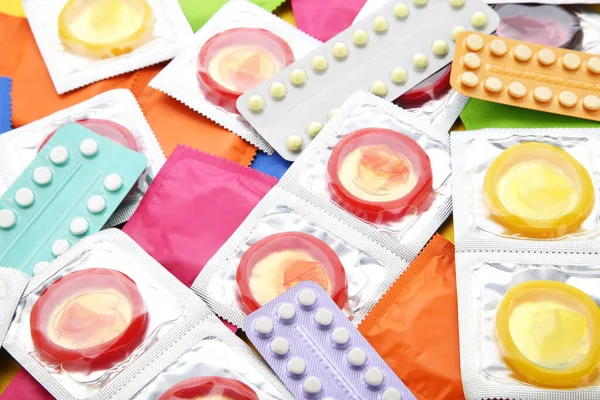 Preservativi Con Contraccettivo Blister — Foto Stock