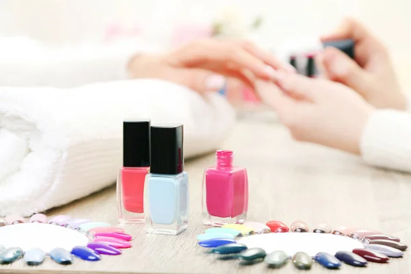 Diferentes Herramientas Para Manicura Mesa — Foto de Stock