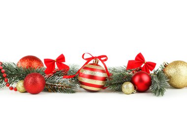 topları ile Noel ağacı dalı