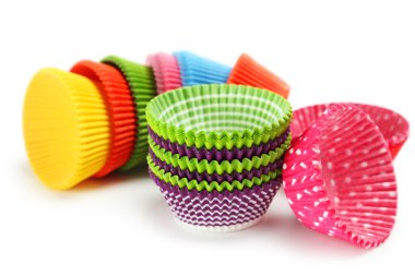 Boş renkli cupcake durumlarda