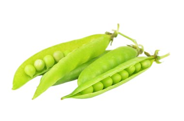 Taze yeşil bezelye kabukları