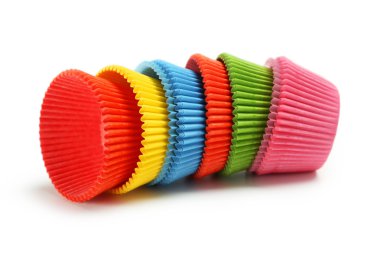 Boş renkli cupcake durumlarda
