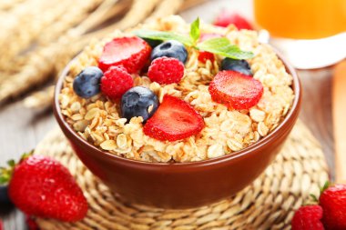 smakelijke havermout met bessen