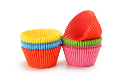Boş renkli cupcake durumlarda