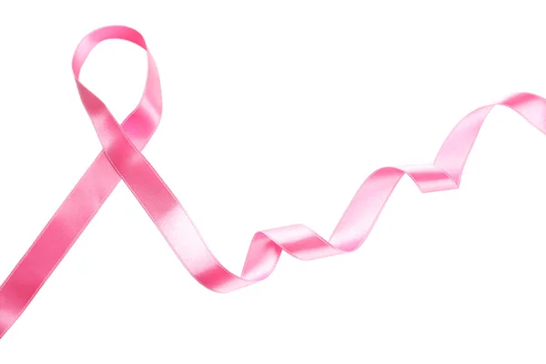 Pink ribbon on white — Stock Photo, Image