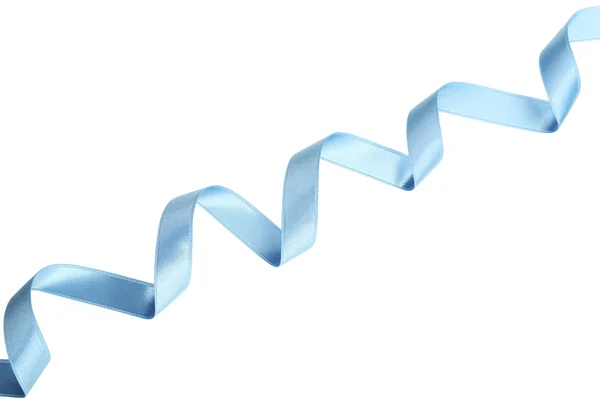 Голубая лента на белом фоне — стоковое фото