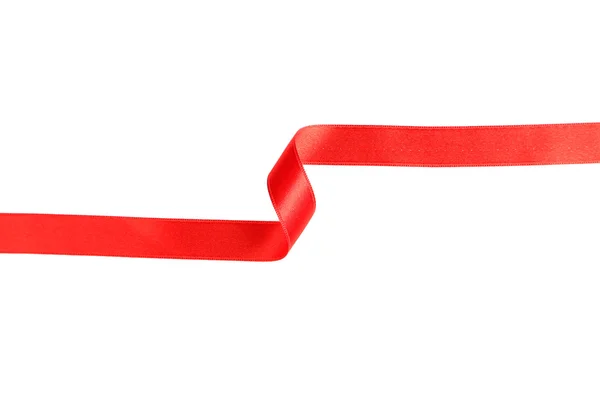 Red ribbon on white — Stock Photo, Image