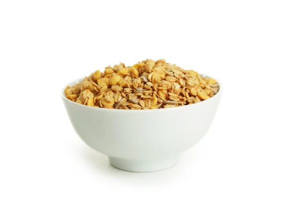 Oatmeal in bowl isolated — Stock Photo, Image