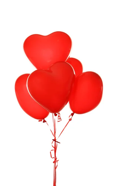 Globos rojos del corazón — Foto de Stock