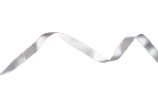 Silver ribbon on white — Stock Photo, Image