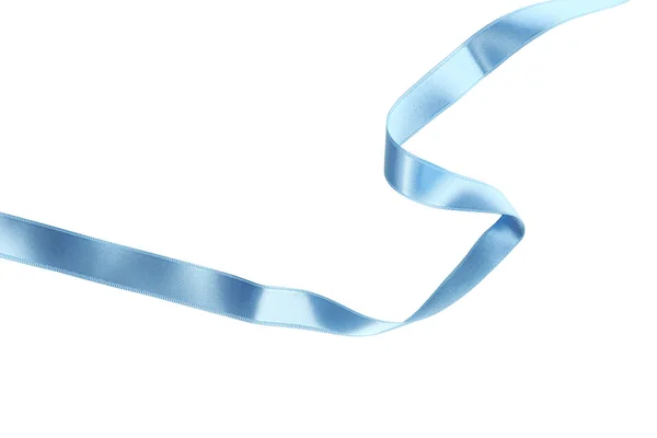 Голубая лента на белом фоне — стоковое фото