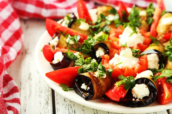 Tasty eggplant rolls — Stock Photo, Image